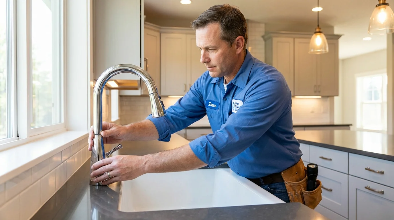 Kitchen faucet installation by Johns Plumbing LLC in New Baden