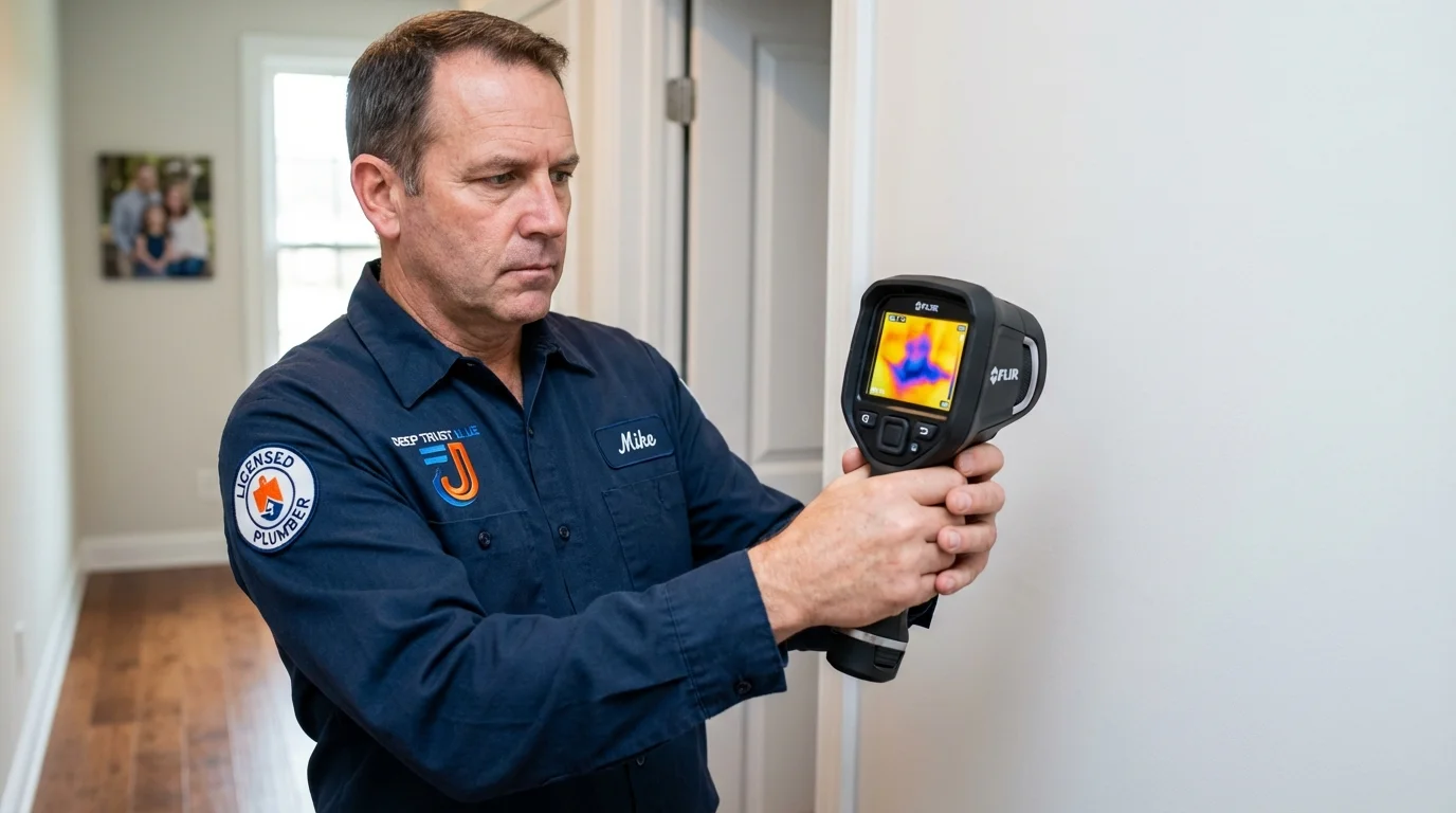 Thermal imaging leak detection by Johns Plumbing LLC in New Baden